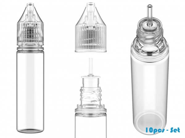 Chubby Gorilla 20ml V3 Pet Unicorn Leerflasche Flasche transp. + transparenter Deckel - 100er Set